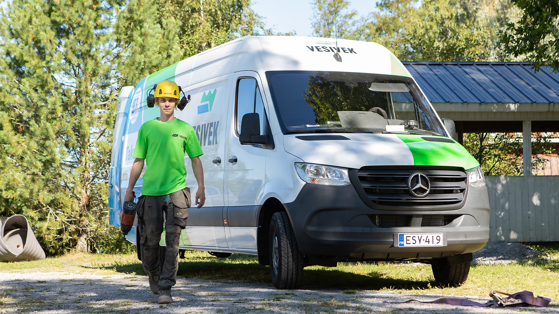 Vesivekin Sprinter ja rakennusmies